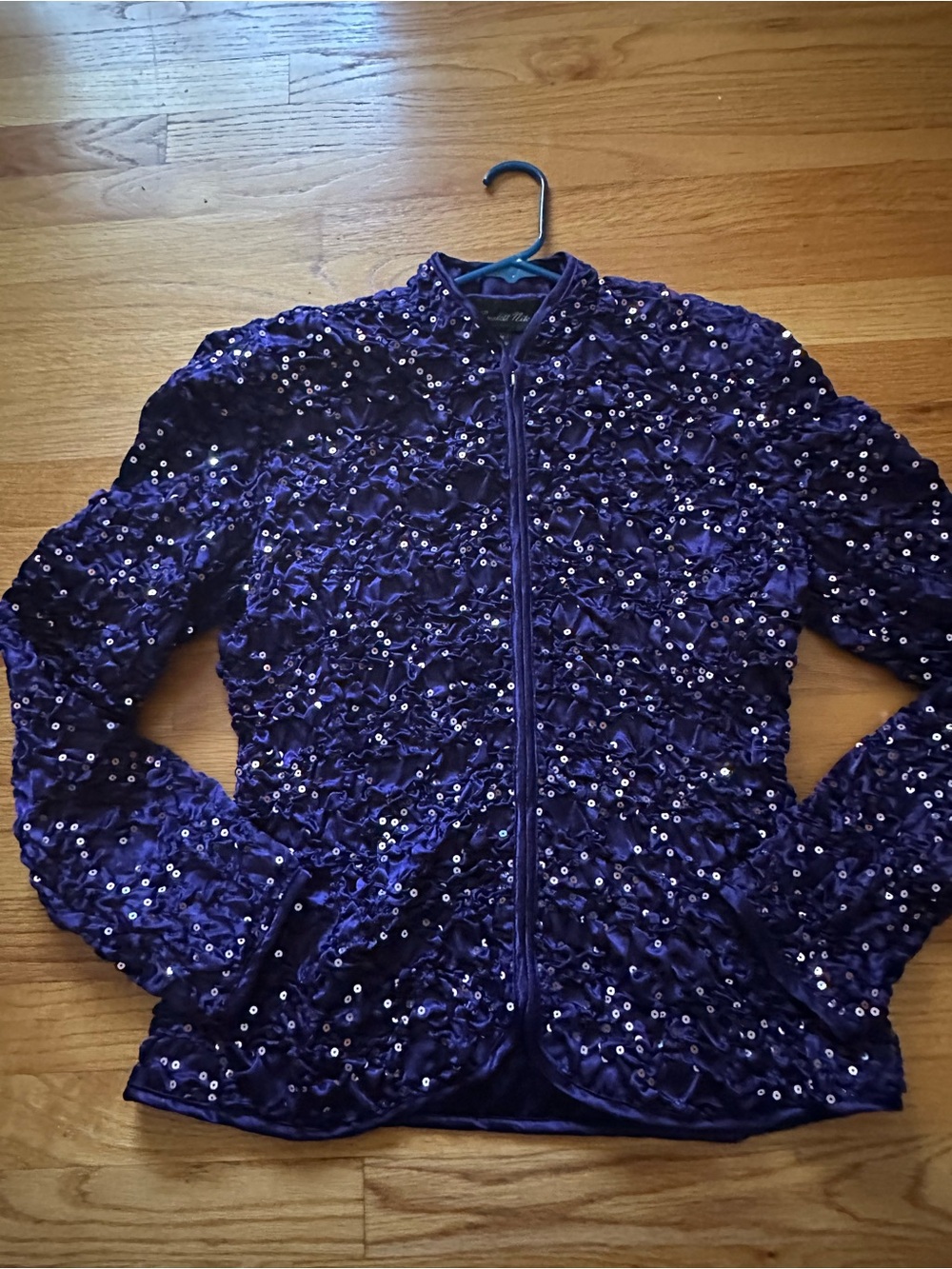 Scarlett Deep Purple Sequin Bomber Jacket